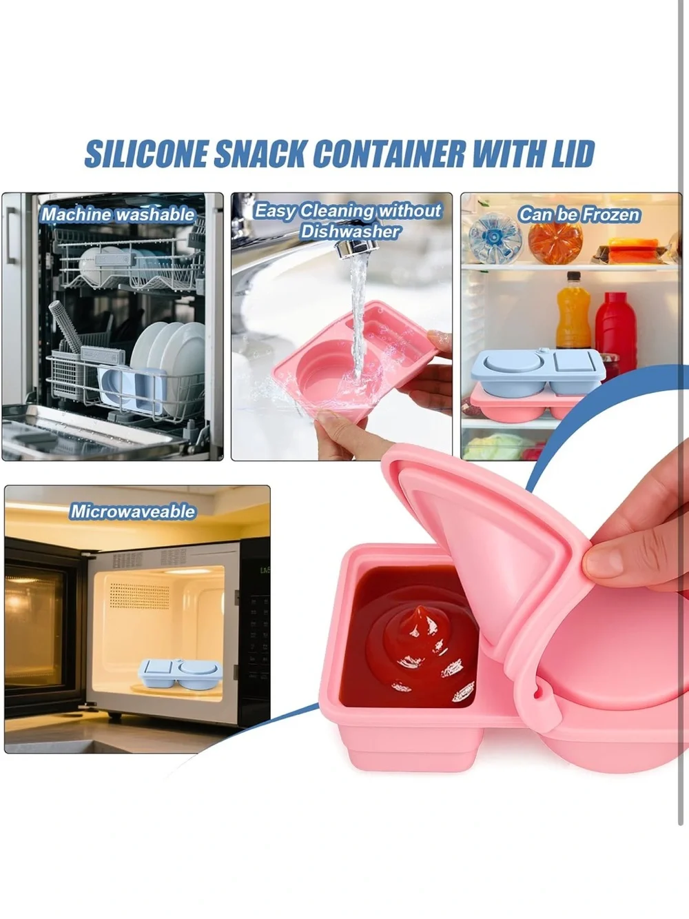 Silicone Snack Trays- (4PCS)